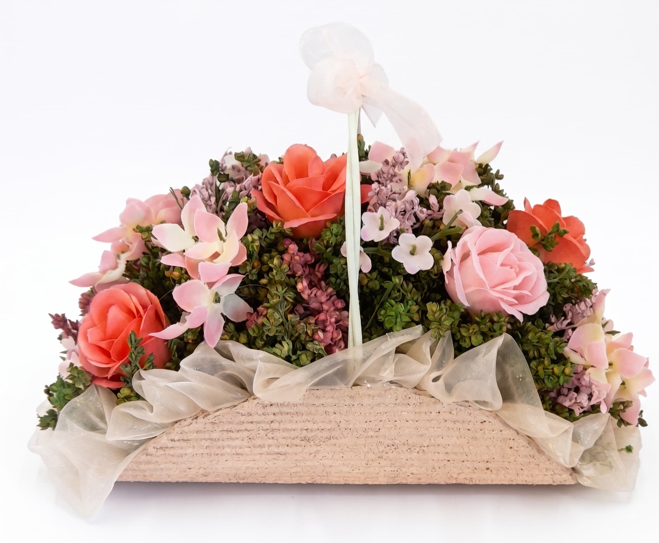 Mix Rose Handle Basket