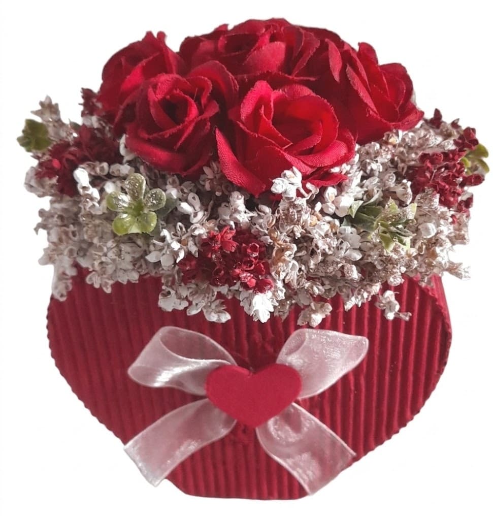 Roses In Heart Planter